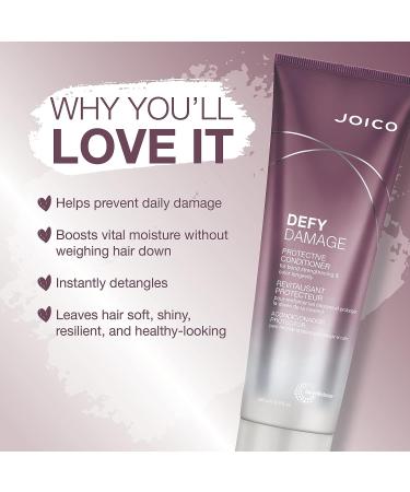 Joico Defy Damage Protective Conditioner 8.5 Fl Oz | For Color-Treated Hair with Moringa Seed Oil & Arginine | Preserve Hair Color & Strengthen Bonds - Buy Online on GoSupps.com