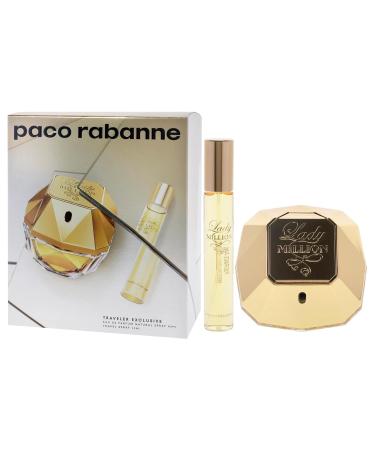 Paco Rabanne Lady Million for Women - 2 Pc Gift Set 2.7oz EDP Spray 0.68oz EDP Travel Spray - Buy Online on GoSupps.com