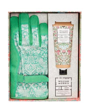 William Morris At Home Gardening Glove Set with Hand Cream 100ml