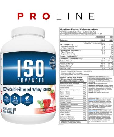 Pro Line Iso Advanced Whey Protein Isolate | 30 Grams Microfiltered Whey Isolate Protein | Sugar Free Low Fat Low Lactose Soy Free Whey Protein Powder (1.76LB Strawberry Banana) Strawberry Banana 1.76LB - Buy Online on GoSupps.com