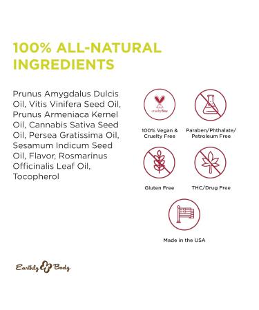 Earthly Body Edible Massage Oil - Hemp Seed Almond Grapeseed Apricot & Vitamin E Oil - Vegan & Cruelty Free Strawberry 8 Fl Oz (Pack of 1) - Buy Online on GoSupps.com