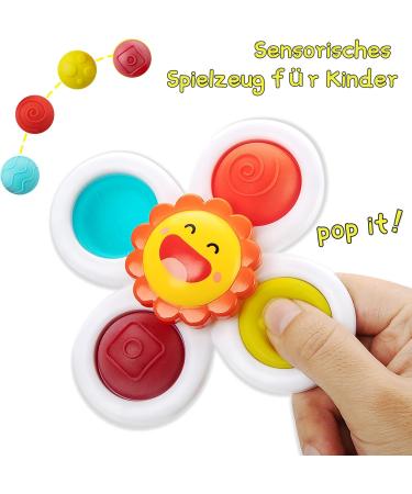 Winstico Suction Cup Toy Set | 3-Pack Fidget Sensory Water Toys for Toddlers 18+ Months | Fun Cartoon Baby Toys - Buy Online on GoSupps.com