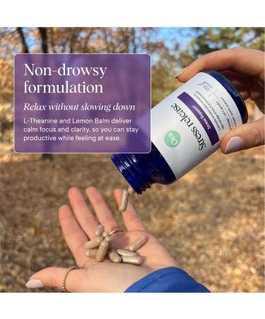 Ora Organic - Stress Relief Supplement - Supports Mood & Mental Focus - Feel Calm & Relaxed - Sensoril Ashwagandha Saffron Ginseng L-Theanine Lemon Balm - 60 Capsules - Buy Online on GoSupps.com