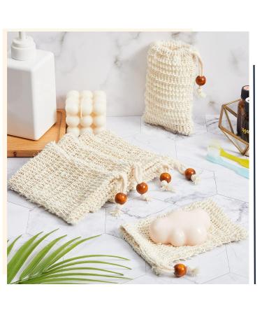 4PCs Natural Fiber Soap Bags | Organic Sisal Soap Sacks for Gentle Cleansing - Buy Online on GoSupps.com