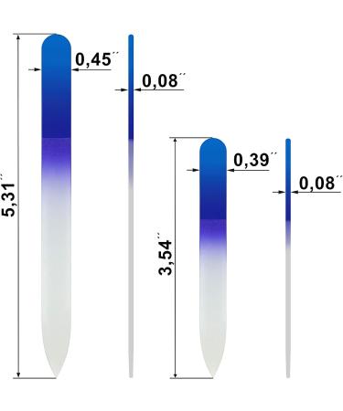 Mont Bleu Set of 2 Color Glass Nail Files - Handmade Czech Tempered Glass - Crystal Nail Files for Natural Nails in Aqua Cobalt - Buy Online on GoSupps.com