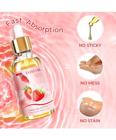 BASSI 2PCS Organic Yoni Oil - Feminine Moisturizer & Deodorant - pH Balance & Odor Elimination with Strawberry Oil - All Natural - Buy Online on GoSupps.com