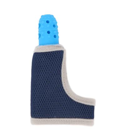 Finger protection the sucking of the baby stalls thumb baby finger protection silicone bite ring breathable-active wrist band finger-luxury stop protection for toddlers (blue)