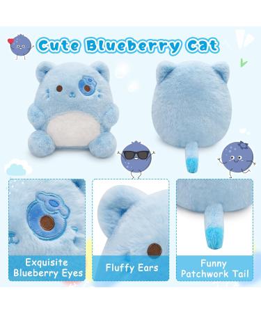 Yamepuia Blueberry Cat Stuffed Animal - Cute Plush Toy Doll for Kids and Adults - Buy Online on GoSupps.com