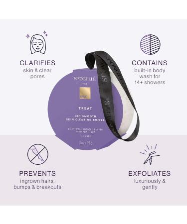 European Wax Center & Spongelle Exfoliating Body Sponge with PHA & BHA - Hydrate & Cleanse for Smooth Skin - 14+ Washes - Ideal Daily Skincare for Men & Women - Buy Online on GoSupps.com