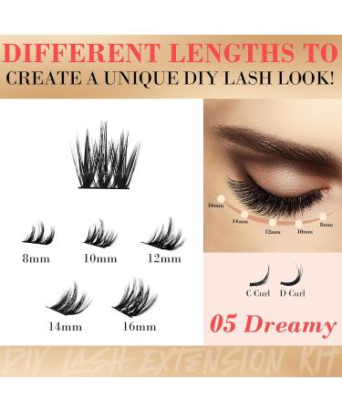 Buy Cluster Eyelash Extensions - 165 PCS DIY Wispy Soft Mink Lashes | Super Thin Band & Mixed Tray (C-8-16mix) - International Shipping Available - Buy Online on GoSupps.com