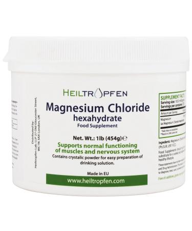 1 Pound Magnesium Chloride Hexahydrate | Pharmaceutical Grade Ingredients | Crystal Powder | Pure Ph. EUR. BP USP 100% | Heiltropfen