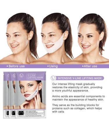 Nmbol V-Shape Facial Mask 4 Pieces Face Mask in V-Shape Firming Ear Hook Mask Double Chin Face Mask in V-Shape Face Skin Moisturising for Firming Pull-Up Mask in V-Shape - Buy Online on GoSupps.com