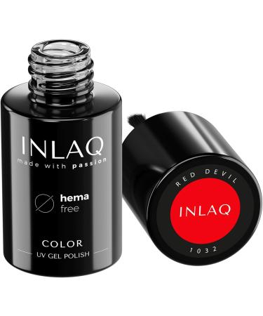 INLAQ HEMA Free UV Nail Polish Red Devil 6 ml - gel nail polish free of HEMA - gel polish UV varnish in different UV LED gel colours 24 - Red Devil - Buy Online on GoSupps.com