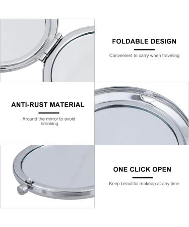 Portable Makeup Mirror Portable Beauty Mirror Compact Mirror Desktop Makeup Mirror Round Makeup Mirror Folding Mirror Travel Cosmetic Mirror Small Double Mirror Miss Metal - Buy Online on GoSupps.com
