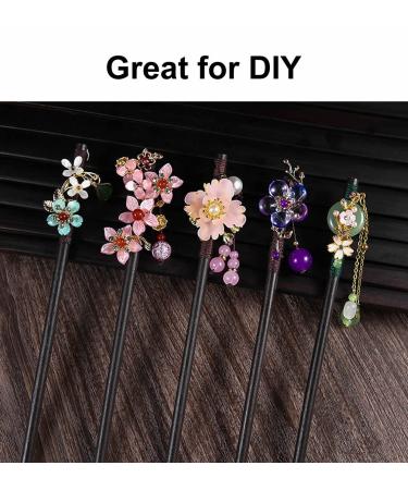 inSowni 50 Pack Wooden Hair Sticks Pencil Hair Pins for DIY Bun Updo | Classic Vintage Retro Hanfu Chinese Chopsticks Base | Women Girls Accessories - Buy Online on GoSupps.com