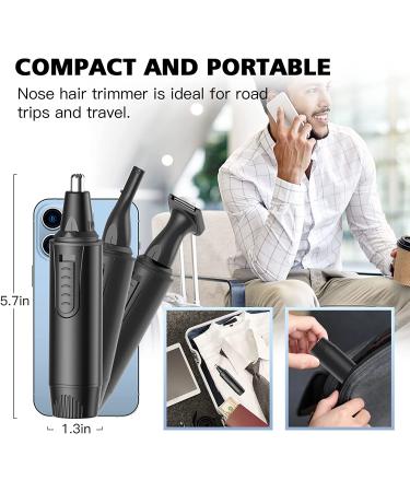 Ear and Nose Hair Trimmer for Men Rechargeable Nose Trimmer Professional Painless Eyebrow & Facial Hair Trimmer  IPX7 Waterproof Dual Edge Blades for Easy Cleansing Black-rechrge - Buy Online on GoSupps.com