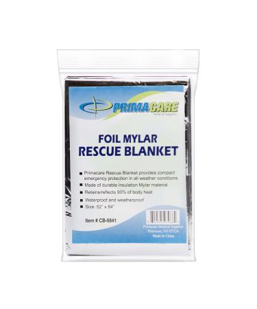 Primacare CB-6841 Emergency Foil Mylar Thermal Blanket, 82" Length x 54" Width