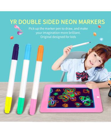 YR Dual Sided Neon Pens - 12 Pack for Light Up LED Board | Neon Markers for Drawing, Sketching, and Writing on Learning Tablets - Buy Online on GoSupps.com