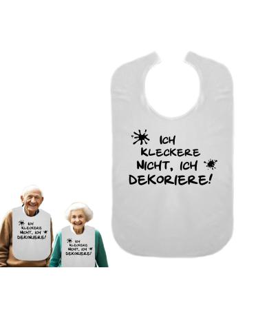 I don't spill I decorate - gift for pension - funny bibs for adult eating apron eating apron clothing protection waterproof ID: 002 white