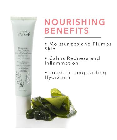 100% PURE Restorative Sea Culture Cr me | Nourishing Face Moisturizer for Dry Eczema & Sensitive Skin - Soothes Redness & Provides Long-Lasting Hydration - Buy Online on GoSupps.com