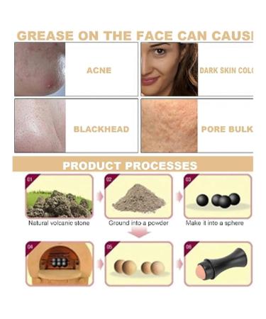 Oil Absorbing Volcanic Face Roller - Portable Oily Skin Control & Makeup Tool | Reusable Black Facial Care - Buy Online on GoSupps.com