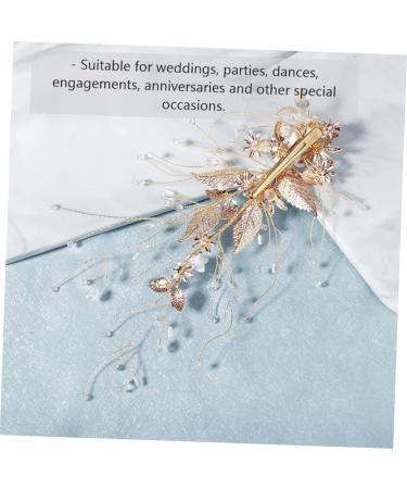 minkissy 1 PC Rhinestones Women Brides Flower Woman Dress Pearl Hair Hairpin Clip Golden Party Wedding Handmade Accessories Bridal Crystal Photo Side Rhinestone Prop Accessory Girl - Buy Online on GoSupps.com