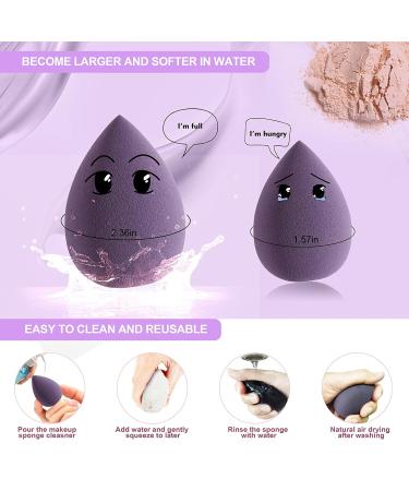 Make-Up Sponge Set - 4 Latex-Free Beauty Blenders in Morandi Purple | Dual Makeup Sponges with Holder for Flawless Foundation Application - Buy Online on GoSupps.com