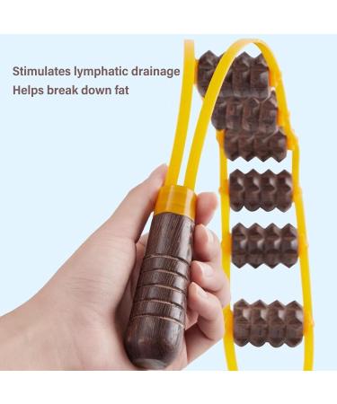 Wooden Cervical Vertebra Massage Roller Rope | Relieve Muscle Soreness & Stress | Lymphatic Drainage Manual Massage Belt - Buy Online on GoSupps.com