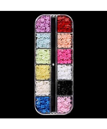 12 Grids 3D Resin Flower Nail Parts Decoration Mixed Steel Beads Gems Charms Nail Supplies Professional Nail Accessories Flower Nail Art Charms - Buy Online on GoSupps.com