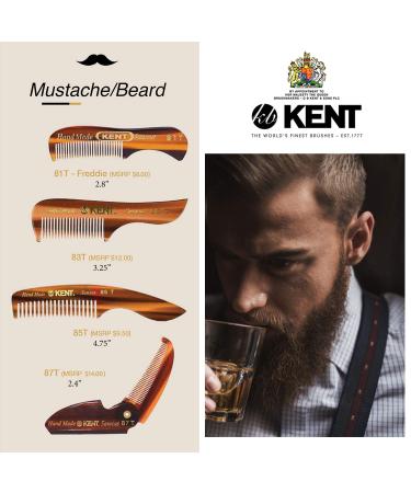 Kent A 81T Pocket Comb & Beard Comb for Mustache and Beard - Fine Tooth Comb for Grooming - Travel Kit for Beard Care - Buy Online on GoSupps.com