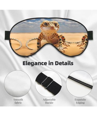Sand Leopard Gecko Print Unisex Eye Mask - Soft Comfort Sleep Shade for Travel Yoga & Shift Work - Buy Online on GoSupps.com
