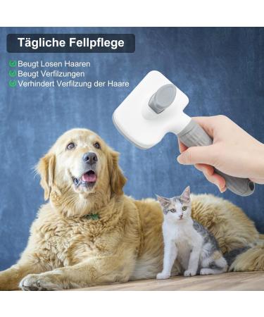 Briskore Self-Cleaning Dog & Cat Brush | Efficient Pet Grooming for Short & Long Hair | Remove Undercoat & Fur Easily - Buy Online on GoSupps.com