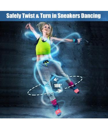 Dance Shoe Socks for Smooth Floors - 4 Pairs for Sneakers, Smooth Pivots, Turns, Knee Protection - Black - Buy Online on GoSupps.com