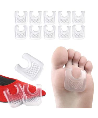 10 Pieces Waterproof Toe Cushions Pads, U-Shaped Gel Callus Pads from Rubbing, Reusable Callus Cushions