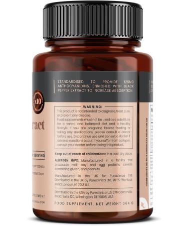 Bilberry Extract 10,000mg x 360 Tablets (2 Bottles) - High Anthocyanidin Content with Black Pepper Extract for Enhanced Absorption - Buy Online on GoSupps.com