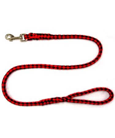 Dog leash large dogs jumbo with hand loop up to 80 kg / guide leash / practice line / training line very stable 17 colors (5m black and red) 5m black and red