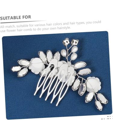 minkissy Bride Hair Comb Wedding Hair Side Comb Floral Hair Comb Bridal Hair Side Comb Bridal Hair Accessories Hair Side Comb White Miss Soft Pottery Metal Twist - Buy Online on GoSupps.com