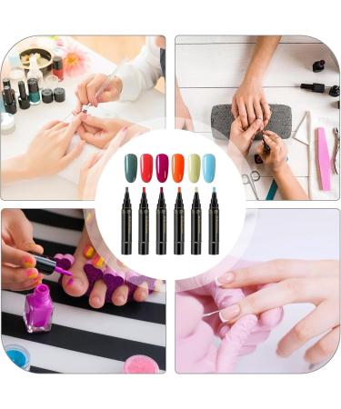  Yugugomo Women's Nail Pencils Women's Nail Polish Sets | 6-Color Quick-Drying Colored Pencils No UV Gel Nail Polish Painting Accessories Manicure Assistant - Buy Online on GoSupps.com