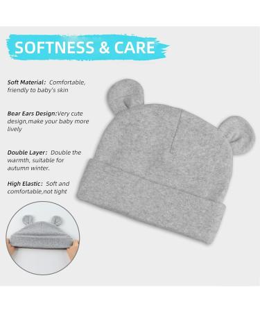 XIAOHAWANG Newborn Hospital Hat | Preemie Boys Girls Beanie with Bear Ears | Infant Baby Hats 0-6 Months | Cotton | Color-B - Buy Online on GoSupps.com