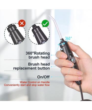 Water Flosser for Teeth & Braces - Electric Oral Irrigator with 10 Pressure Settings & 8 Tips 600ml - Family-Friendly Dental Care in Black - Buy Online on GoSupps.com