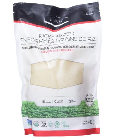 LIVIVA Low Calorie Keto-Certified Organic Rice Shaped Shirataki 14 oz (Pack of 6)