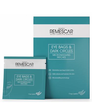 Remescar Microneedling Patches Against Puffiness and Dark Circles 17mg x2 Patches - Results in 2 Weeks - Anti-aging treatment with self-dissolving single-use micro-needles