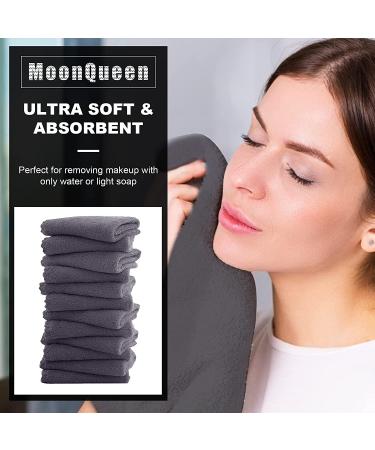 Microfiber Facial Cloths 12-Pack - Fast Drying Soft Makeup Remover Washcloths - Grey 12x12 Inches - Buy Online on GoSupps.com