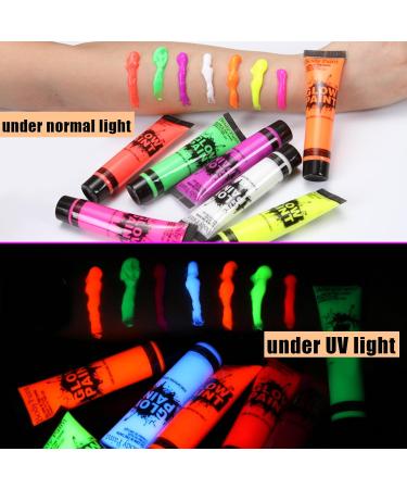6pcs Glow In The Dark UV Face Paint Set for Halloween, Party & Cosplay - Buy Online on GoSupps.com