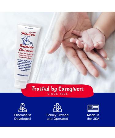Flanders Buttocks Ointment | Diaper Rash Cream for Treatment and Prevention | Pharmacist Developed for All Ages | Instant Relief | 4oz Tube - Buy Online on GoSupps.com