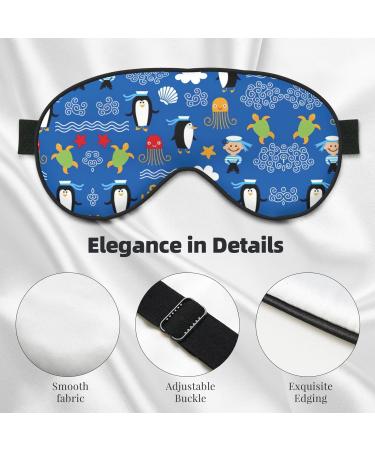 Penguin Turtle Print Unisex Sleep Eye Mask | Soft Comfort Eye Shade for Travel Yoga & Shift Work - Buy Online on GoSupps.com