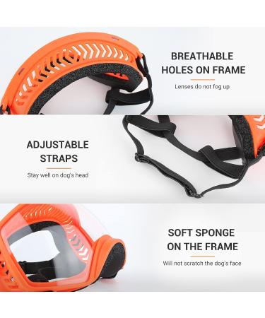 Namsan Dog Glasses - UV Protection Sunglasses for Large Dogs | Adjustable Band & Sponge-Nose Pad - Orange - Buy Online on GoSupps.com