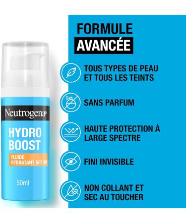 Neutrogena | Hydro Boost Hydrating Fluid SPF 50 (50 ml) Facial care with hyaluronic acid provitamin B5 and niacinamide Moisturizing care with sun protection - Buy Online on GoSupps.com
