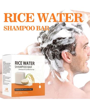 HOUXIANDOU Rice Water Shampoo Bar Rice Shampoo Bar Hydrating & Moisturizing Natural Hair Soap Shampoo & Conditioner Bar For Damaged Thinning Hair 2 Pcs - Buy Online on GoSupps.com