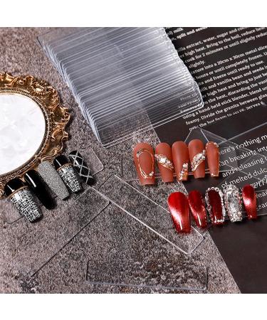 100 PCS Transparent Nail Holder with 120 PCS Double Side Tape - Acrylic Display Stand for Nail Salon & Home Office - Buy Online on GoSupps.com